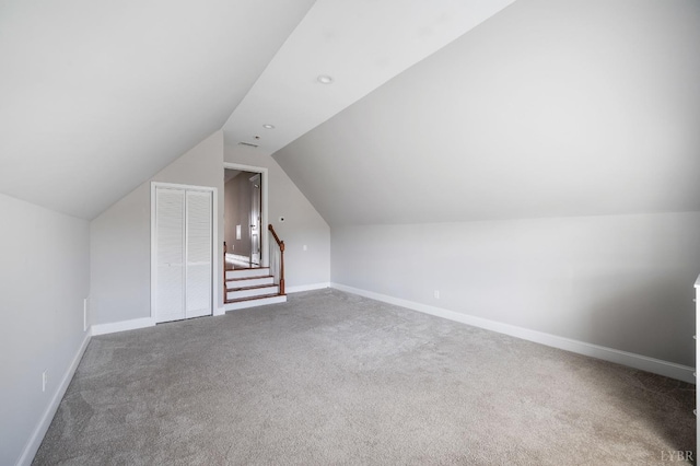 4802 Old Boonsboro Rd, Lynchburg, VA 24503 - additional living space with carpet, lofted ceiling, and baseboards
