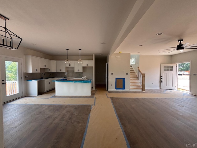 3 Live Oak Dr, Forest, VA 24551 - kitchen featuring open floor plan, light wood-style floors, plenty of natural light, white cabinetry, and recessed lighting