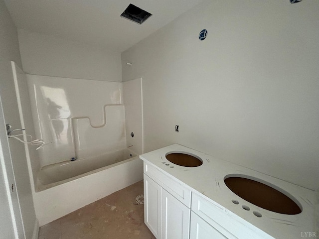 3 Live Oak Dr, Forest, VA 24551 - bathroom featuring shower / tub combination, vanity, and unfinished concrete floors