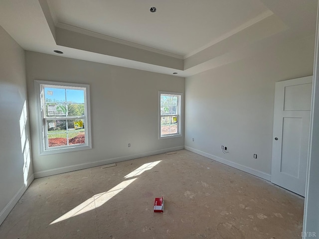 3 Live Oak Dr, Forest, VA 24551 - spare room featuring crown molding, a tray ceiling, and baseboards