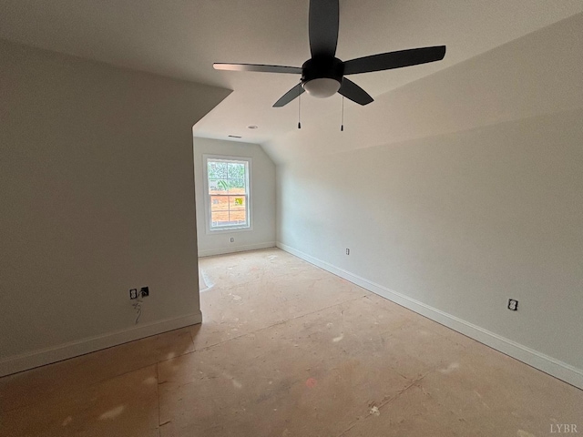3 Live Oak Dr, Forest, VA 24551 - empty room with baseboards, vaulted ceiling, and a ceiling fan