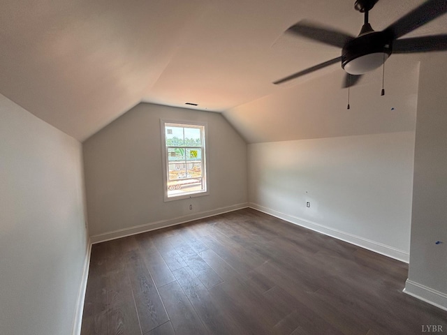 3 Live Oak Dr, Forest, VA 24551 - bonus room featuring ceiling fan, vaulted ceiling, and dark wood finished floors