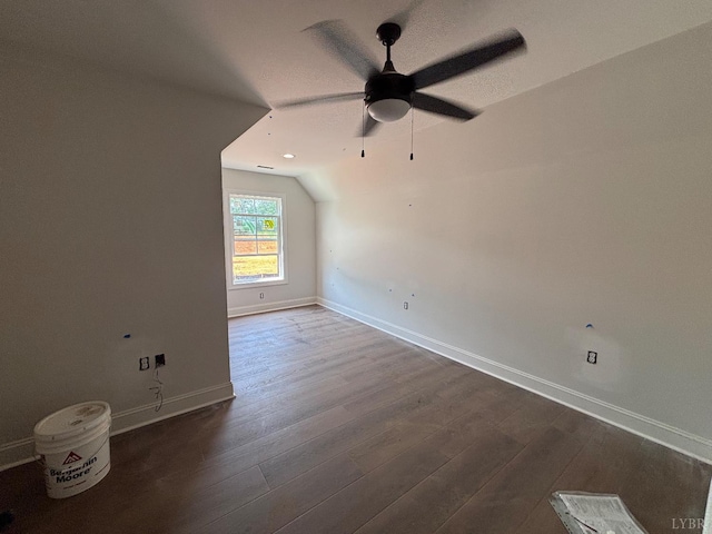3 Live Oak Dr, Forest, VA 24551 - empty room with ceiling fan, dark wood-type flooring, and vaulted ceiling