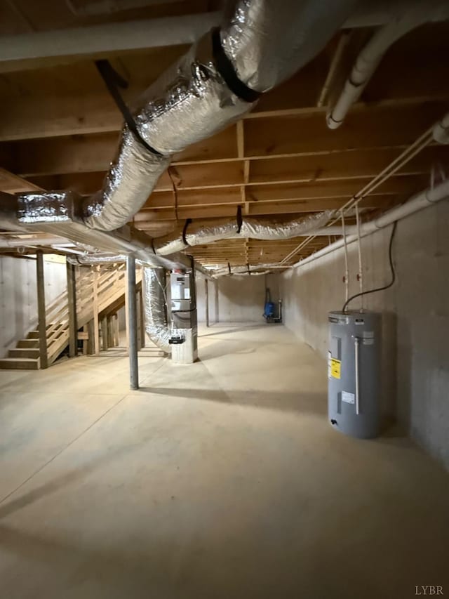 4103 Hogwallow Rd, Nathalie, VA 24577 - unfinished basement with water heater and heating unit