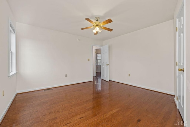 302 Pilot View Rd, Concord, VA 24538 - empty room featuring ceiling fan, baseboards, and wood finished floors