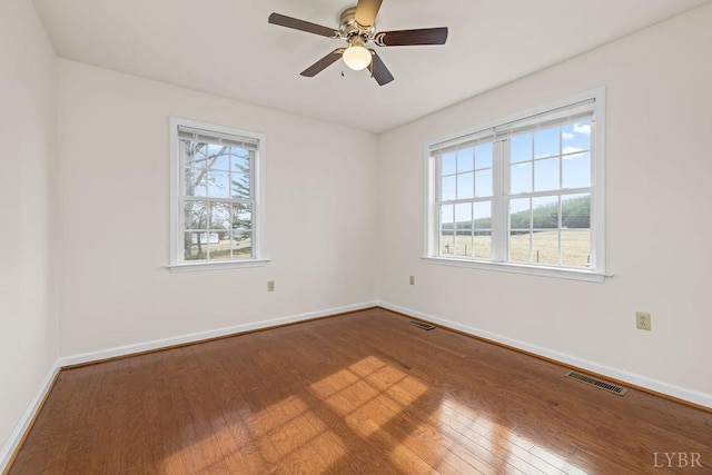 302 Pilot View Rd, Concord, VA 24538 - spare room featuring baseboards, hardwood / wood-style floors, and a ceiling fan