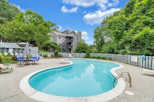 1926 Canterbury Ct Unit 301, Lynchburg, VA 24503 - pool with a fenced backyard, a patio area, and stairway