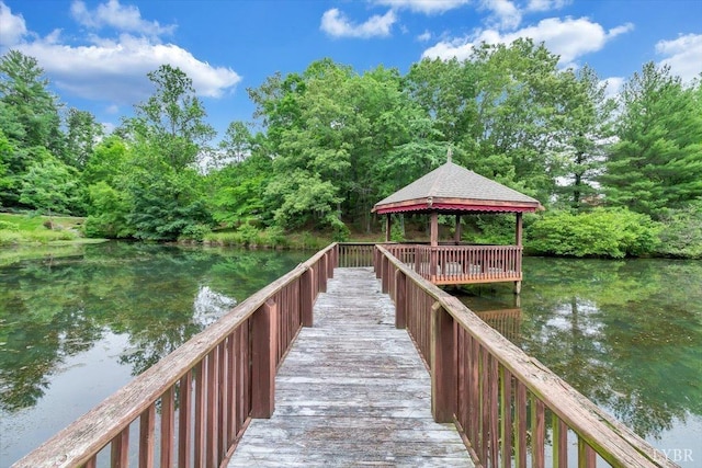 1926 Canterbury Ct Unit 301, Lynchburg, VA 24503 - dock area featuring a water view and a gazebo