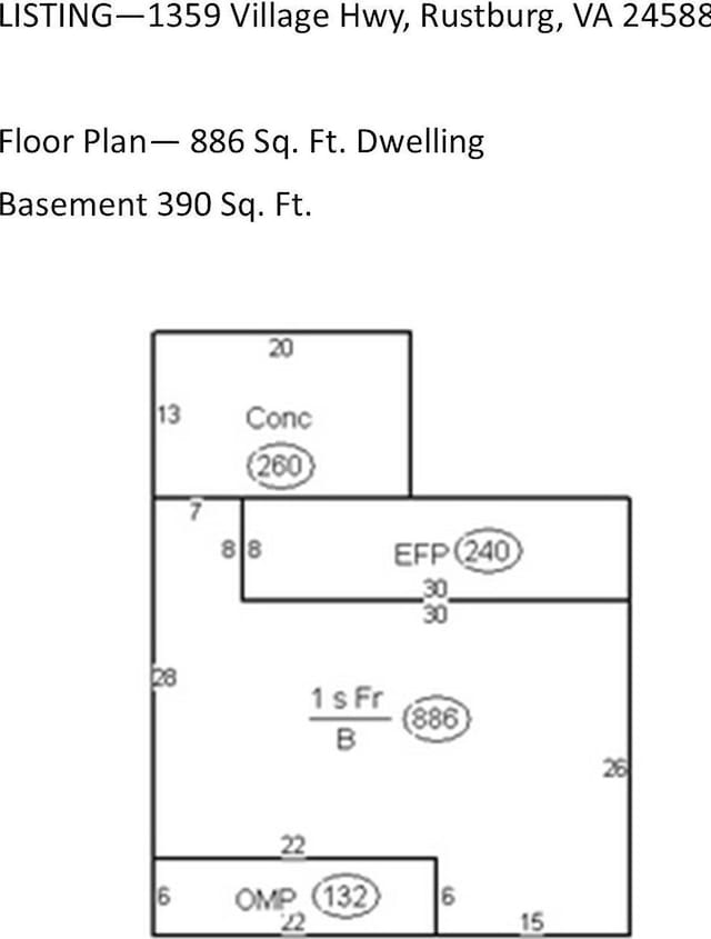 1359 Village Hwy, Rustburg, VA 24588 - view of layout