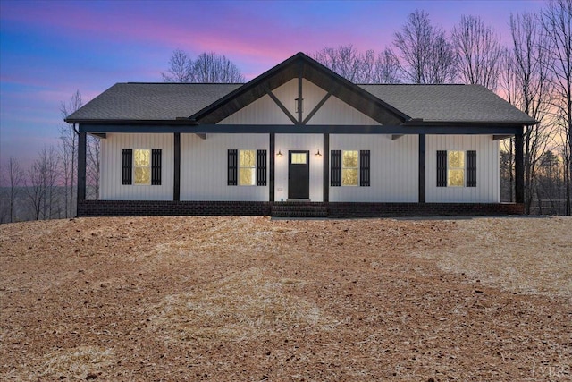 2802 Liberty Chapel Rd, Appomattox, VA 24522 - back of property at dusk featuring roof with shingles