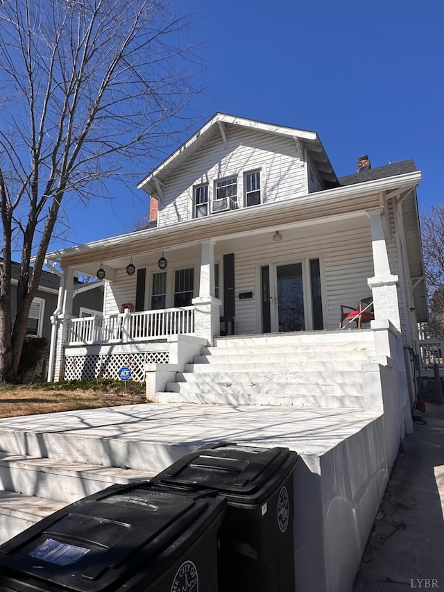 318 Westover Blvd, Lynchburg, VA 24501 - view of front of property featuring a porch and a chimney