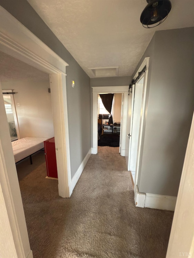 318 Westover Blvd, Lynchburg, VA 24501 - corridor with carpet flooring, baseboards, and attic access