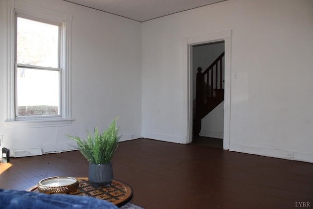 2316 Aragon St, Lynchburg, VA 24501 - interior space with baseboards, dark wood finished floors, and visible vents