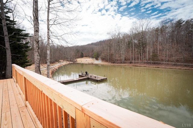 1582 Venturous Trl, Goode, VA 24556 - view of dock with a water view and a view of trees