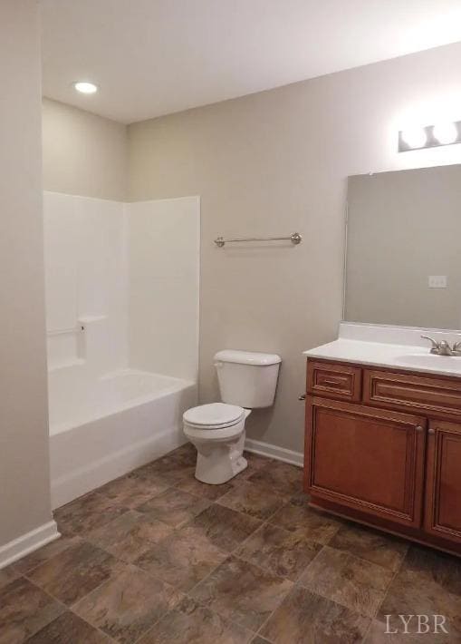 289 Todd Ln, Madison Heights, VA 24572 - bathroom featuring baseboards, vanity, and toilet