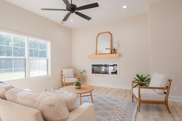 4 Live Oak Dr, Forest, VA 24551 - living area with recessed lighting, ceiling fan, wood finished floors, and baseboards