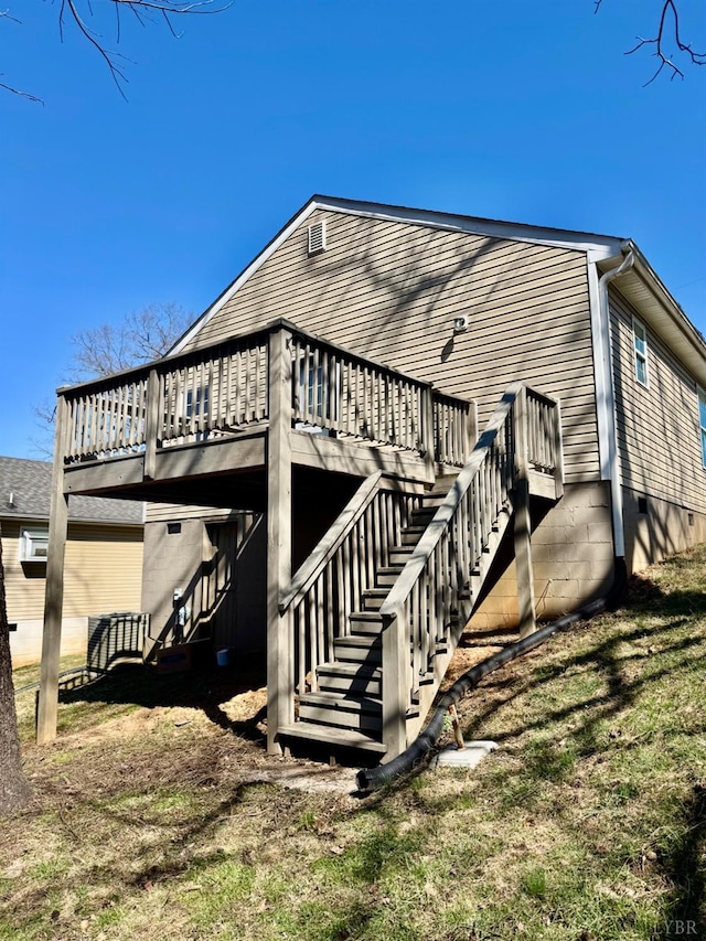 2809 Herbert St, Lynchburg, VA 24501 - view of property exterior featuring stairway and a deck