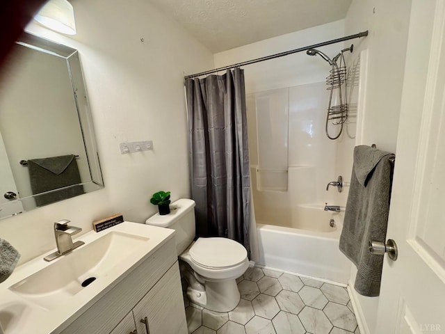 2809 Herbert St, Lynchburg, VA 24501 - full bathroom with shower / tub combo, toilet, tile patterned floors, and vanity