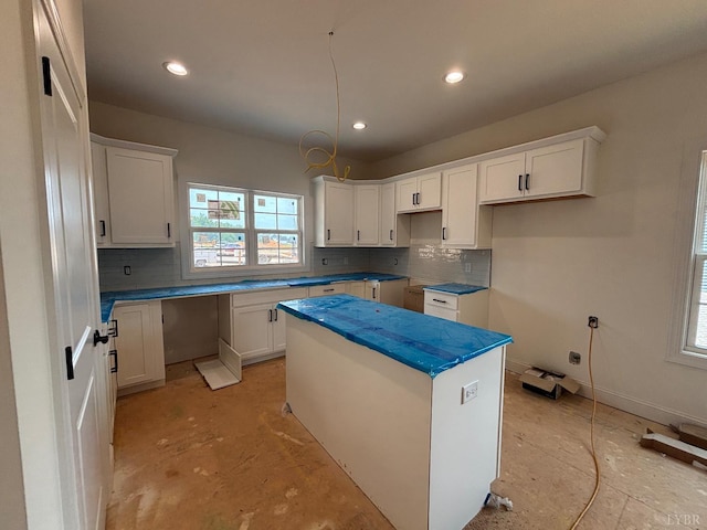 5 Live Oak Dr, Forest, VA 24551 - kitchen featuring a center island, backsplash, healthy amount of natural light, and recessed lighting