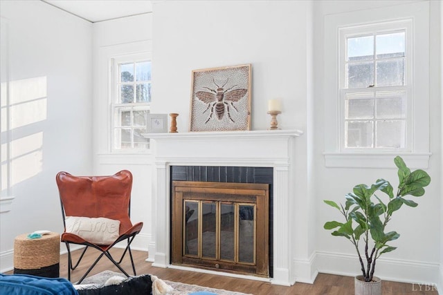 319 Kemper Rd, Danville, VA 24541 - sitting room with wood finished floors and a glass covered fireplace