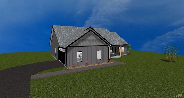 13 Pebble Rd, Rustburg, VA 24588 - view of front of home with board and batten siding and a front lawn