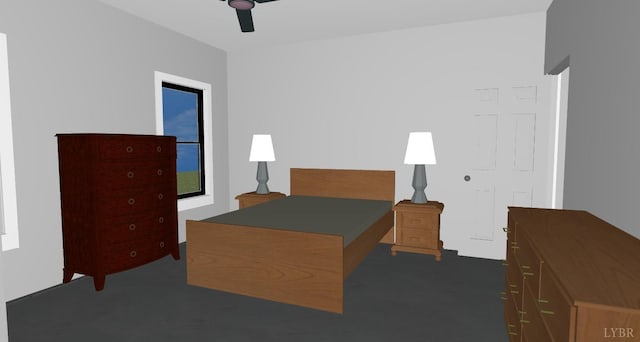 13 Pebble Rd, Rustburg, VA 24588 - bedroom with a ceiling fan and dark colored carpet