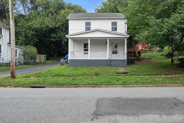 623 Monroe St, Lynchburg, VA 24504 - view of front of house with a porch and central air condition unit