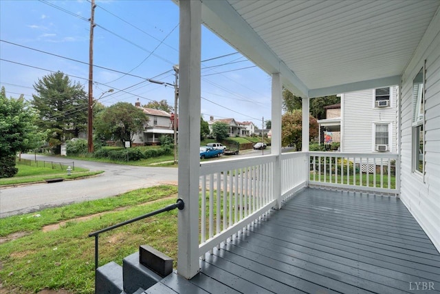 623 Monroe St, Lynchburg, VA 24504 - wooden deck with covered porch and a residential view