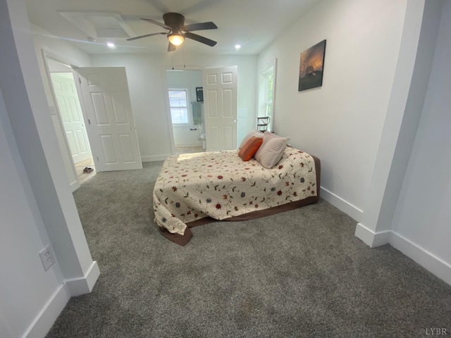 623 Monroe St, Lynchburg, VA 24504 - bedroom with carpet, baseboards, ceiling fan, and recessed lighting