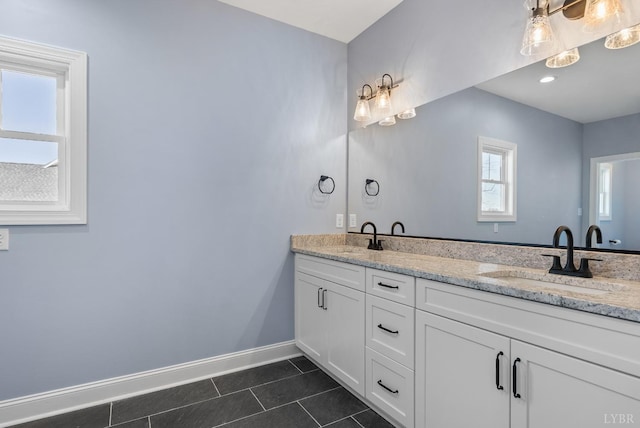 2135 Bellevue Rd, Forest, VA 24551 - bathroom with double vanity and tile patterned flooring