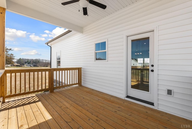 2135 Bellevue Rd, Forest, VA 24551 - wooden deck with a ceiling fan