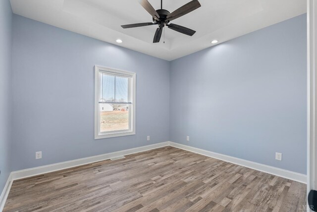 2135 Bellevue Rd, Forest, VA 24551 - spare room featuring wood finished floors, recessed lighting, and a ceiling fan
