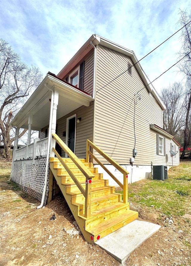 800 Spring St, Lynchburg, VA 24504 - view of side of home with central air condition unit and a porch