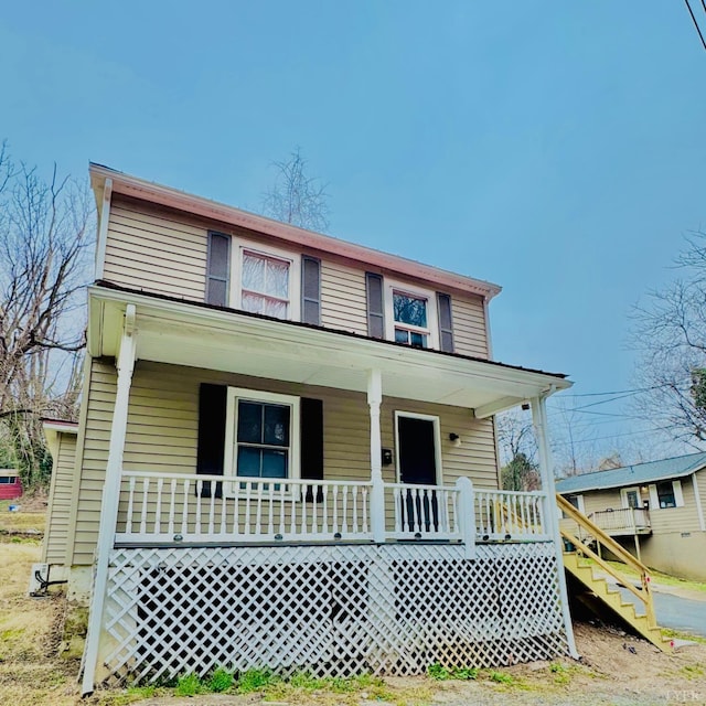800 Spring St, Lynchburg, VA 24504 - view of front of property with covered porch and stairway