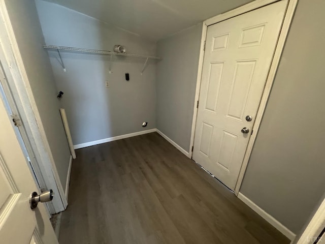 800 Spring St, Lynchburg, VA 24504 - laundry room featuring dark wood-style flooring and baseboards