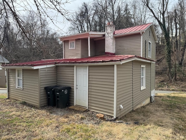 800 Spring St, Lynchburg, VA 24504 - back of property featuring metal roof, a chimney, and a standing seam roof