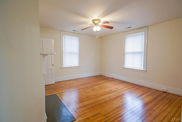 226 Denver Ave, Lynchburg, VA 24503 - empty room featuring baseboards, ceiling fan, light wood-style flooring, and visible vents