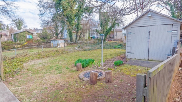 226 Denver Ave, Lynchburg, VA 24503 - view of yard featuring an outdoor structure, a fenced backyard, and a shed