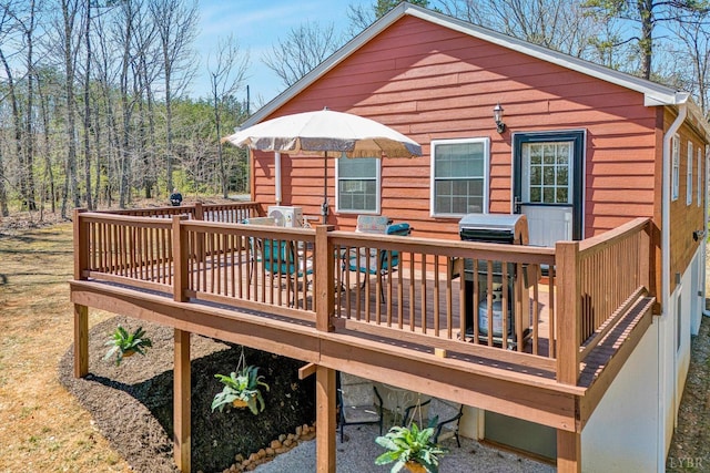 6892 Tolers Ferry Rd, Huddleston, VA 24104 - wooden terrace with a grill