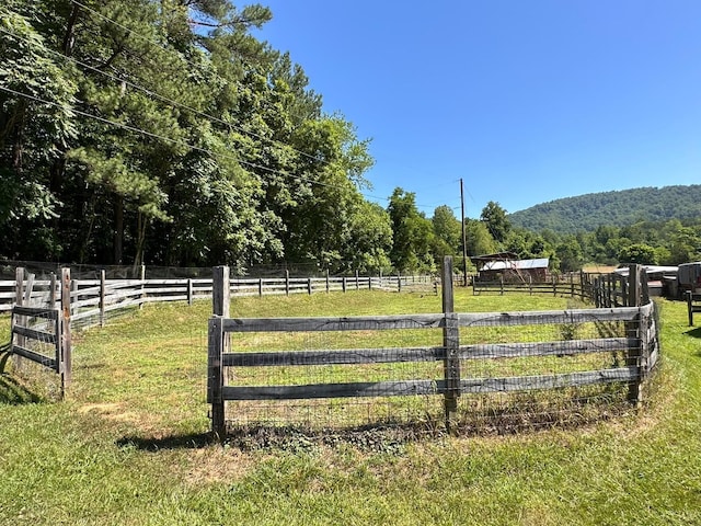 506 Peters Hollow Rd, Monroe, VA 24574 - view of gate with a forest view, a rural view, a lawn, and fence