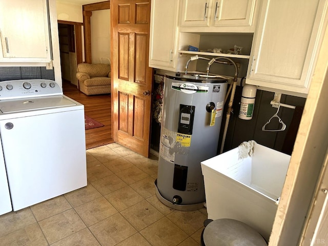 506 Peters Hollow Rd, Monroe, VA 24574 - utility room with water heater, washer / dryer, and a sink