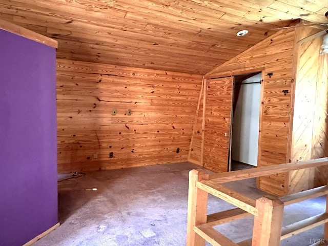 506 Peters Hollow Rd, Monroe, VA 24574 - bonus room featuring wooden walls, wood ceiling, and lofted ceiling