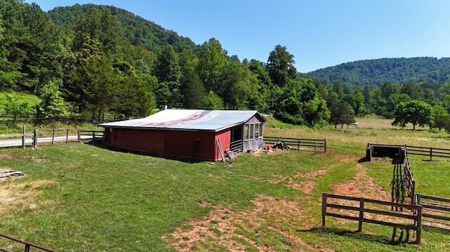 506 Peters Hollow Rd, Monroe, VA 24574 - exterior space featuring an outbuilding, fence, a rural view, and a forest view