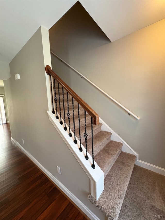 2009 Lakeside Dr Unit 302, Lynchburg, VA 24502 - stairs with baseboards and wood finished floors