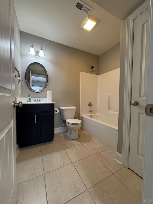 2009 Lakeside Dr Unit 302, Lynchburg, VA 24502 - bathroom with tile patterned flooring, toilet, vanity, and bathtub / shower combination