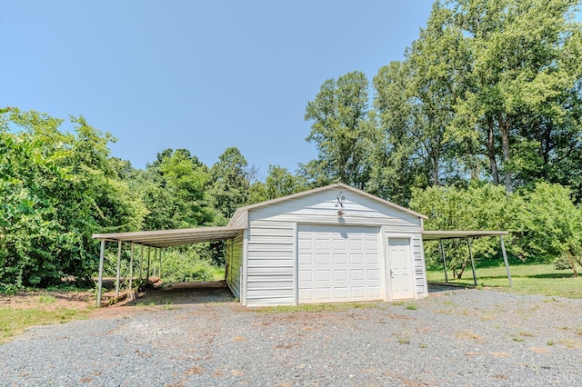 1553 Old Stage Rd, Amherst, VA 24521 - garage featuring a garage and gravel driveway