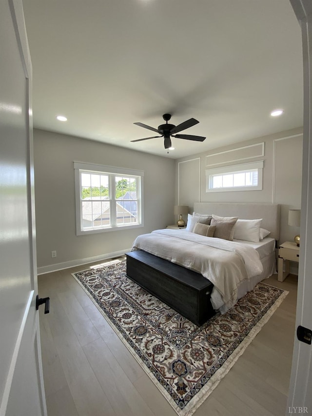 1267 Harborough Dr, Forest, VA 24551 - bedroom featuring wood finished floors, recessed lighting, and ceiling fan