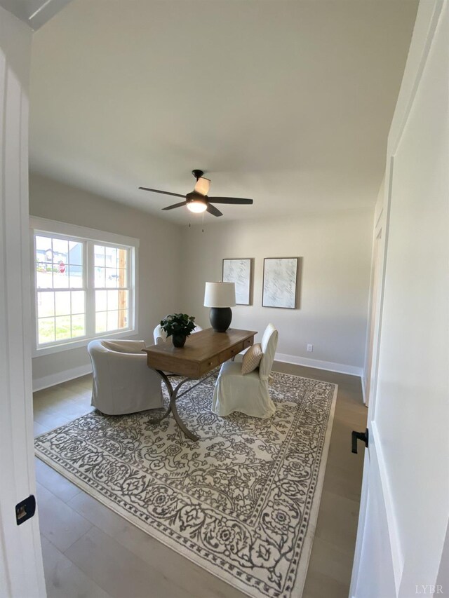 1267 Harborough Dr, Forest, VA 24551 - dining area featuring a ceiling fan and baseboards