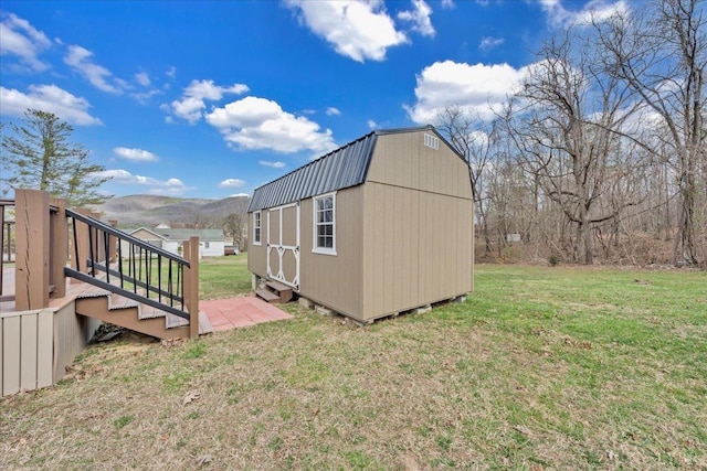 3554 Leffel Rd, Roanoke, VA 24018 - view of side of property featuring a gambrel roof, a yard, a mountain view, and stairs