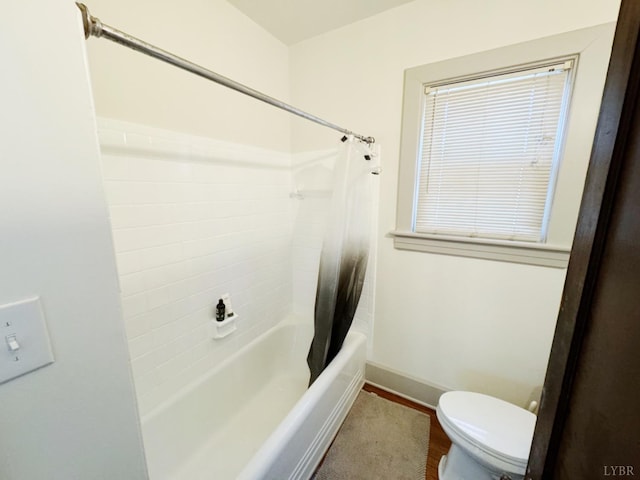 1119 Peaks St, Bedford, VA 24523 - full bath with shower / bathtub combination with curtain, baseboards, and toilet